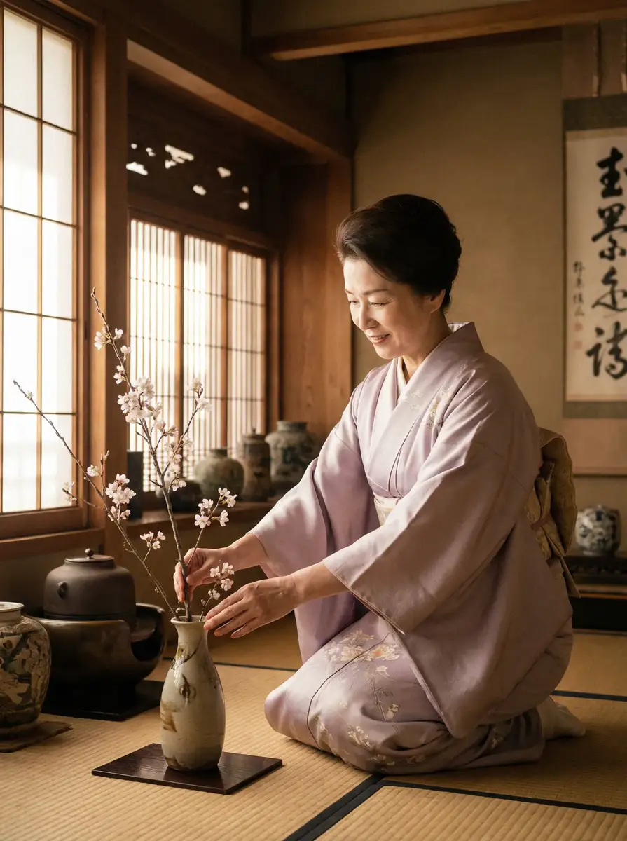 一位优雅的 美女网站18-高清美女写真|福利视频|每日更新专区 在和室中插花